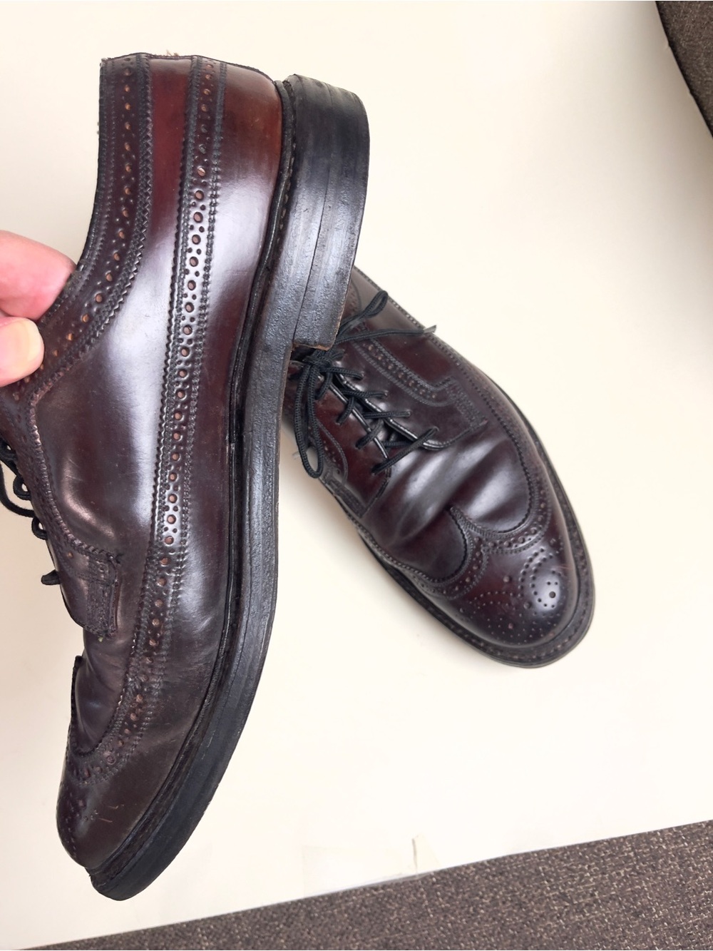 Florsheim Imperial Cordovan Longwing Oxfords V Cleat 93605 Mens 10 D - Picture 16 of 16